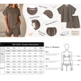 thumbnail image 5 of Womens 2 Piece Sets Summer Lounge Sets Striped Short Sleeve Oversized T Shirts Drawstring Shorts Matching Set, 5 of 5