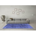 thumbnail image 3 of Ahgly Company Machine Washable Indoor Square Oriental Blue Industrial Area Rugs, 7' Square, 3 of 4