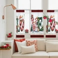 thumbnail image 4 of Love Christmas Sheer Curtains 54 Inches Long, Tropical Tree Red Black Plaid Xmas Light Filtering Window Curtains for Living Room/Bedroom, Rod Pocket Voile Sheer Curtain Drapes, 52"W x 54"L, 2 Panels, 4 of 9