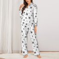 black white star Pajamas for Women Set Comfy Long Sleeve Button Shirt