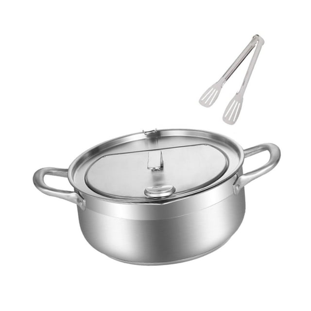 Lipstore Deep Fryer Pot Frying Chicken Pot Kitchen Gadget Japanese Deep Frying Frying Pan 24cm
