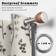 thumbnail image 2 of Outdoor Curtains for Patio Waterproof, Black Grey Botanical Outdoor Privacy Panels Grommet, Rustic Country Spring Floral Summer Leaf Blackout Outside Curtains for Porch/Cabana 54"x108", 2 Panels, 2 of 8