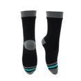 thumbnail image 1 of Calcetines de ciclismo únicos, impermeables, transpirables, anti-fricción, para exteriores, color gris, azul y negro, tamaño S (35-38), neutros, 1 par, patrón a rayas y bloques de color, 1 of 7