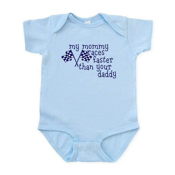 CafePress - My Mommy Races Faster Than Your Daddy Infant Bodys - Baby Light Bodysuit, Size Newborn - 24 Months