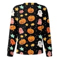 thumbnail image 3 of WTOBBY Halloween Themed Women's Workwear Jacket Tops with Long Sleeve Standing Collar Single Breasted Design - Casual Fashion Jacket for Nurses and Daily Professional Wear,Navy 4XL, 3 of 5