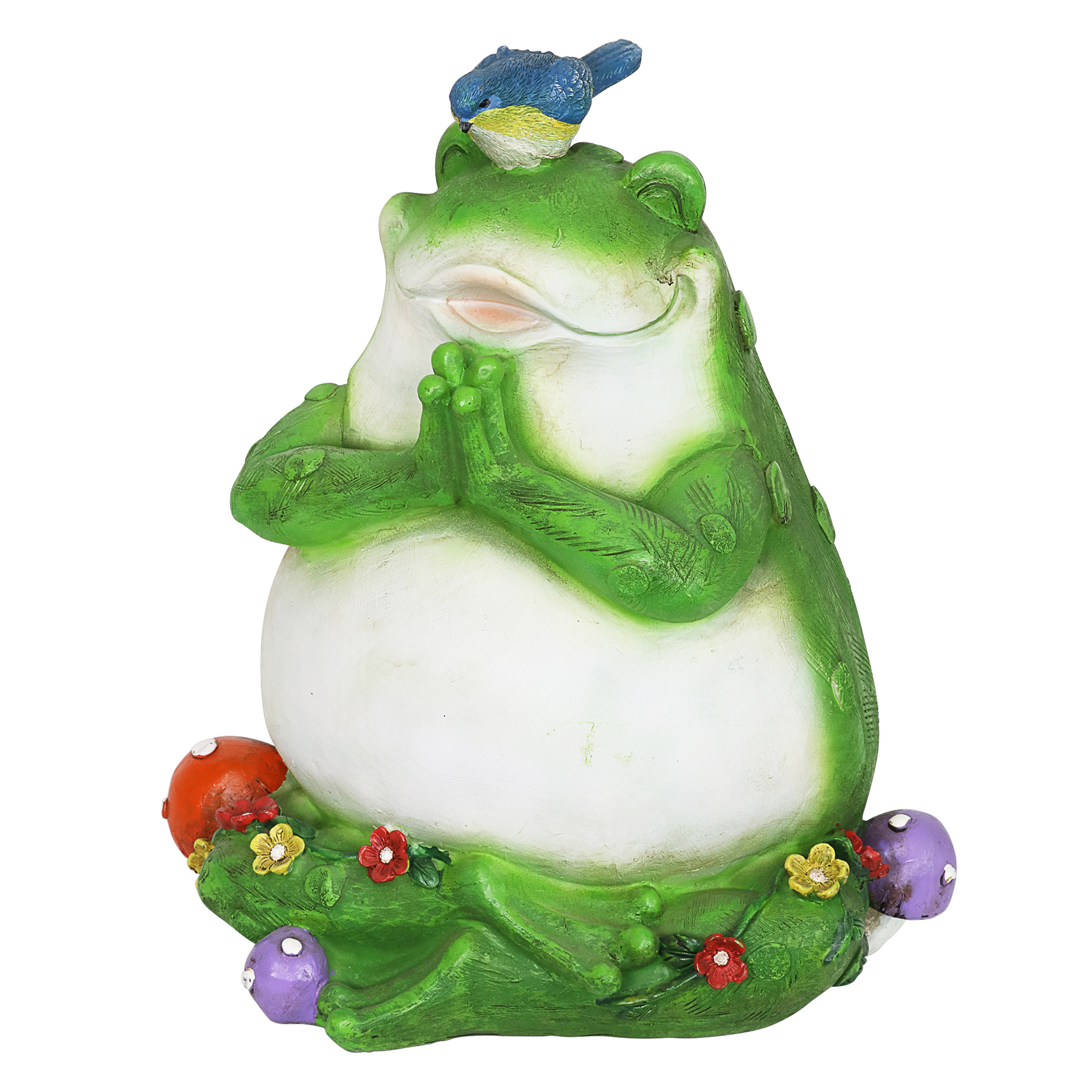 solar frog garden statue