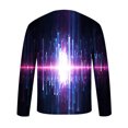 thumbnail image 5 of IROINNID Reduced Mens Pullover Shirts Long Sleeve Round Neck Pullover Electric Wave 3D Printed T-Shirt Blouse,Purple, 5 of 5