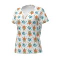 thumbnail image 2 of Naloa Sea Turtle Print T-Shirts Short Sleeve V Neck Tees for Women Fashion Tops Trendy Lightweight Soft Casual Summer Outfits Clothes, 2 of 5