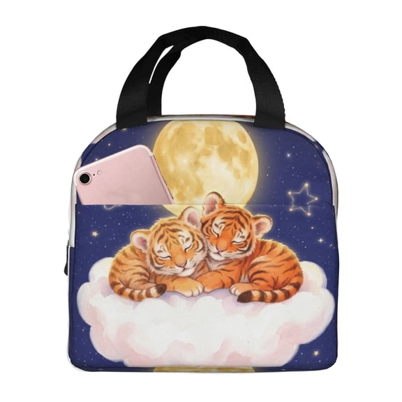 Tiger Lunch Box Insulated Lunch Bag For Women Men,Reusable Lunch Box Containers,Durable Cooler Tote Bag Lunchbox For Office/Travel/Picnic