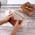 thumbnail image 4 of Instrumento Musical de percusión Kalimba 21 teclas madera de caoba dedo Likrtyny pulgar Piano Sanza Africana Mbira con herramienta de afinación partituras, 4 of 8