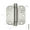 thumbnail image 4 of Cauldham (2 Pack) Heavy-Duty 3-1/2" Self-closing Spring Door Hinge with 5/8" Radius Corners, UL Listed - Satin Nickel, 4 of 7