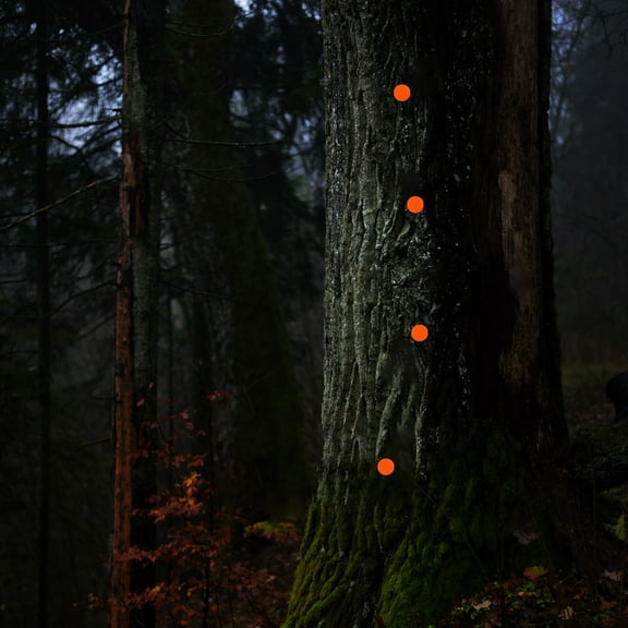 SEWCHICS 50Pcs Metal Reflective Thumbtacks Orange Push Pins for Trail Marking and Outdoor Use