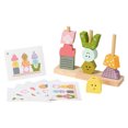 thumbnail image 2 of Juego de bloques apilables de madera | 9PCS Formas de madera natural gruesa con 10 tarjetas de patrón de doble cara | Juego mental colorido para habilidades motoras finas, coordinación mano-ojo, 2 of 9