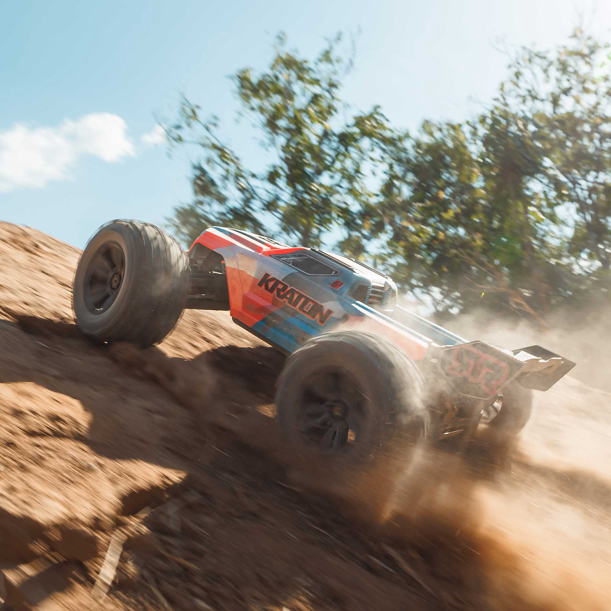 ARRMA RC Truck 1/8 KRATON 4X4 6S BLX BRUSHLESS V6 SPEED TRUCK RTR Battery and Charger Not Included Blue/Orange ARA8608V6T1