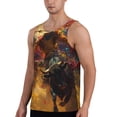 thumbnail image 2 of Gukieu Colorful Bull Western Man Print Men's Quick Dry Fitness Vest, Round Neck Sleeveless Fitness Bodybuilding Top-Small, 2 of 7