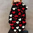 thumbnail image 4 of Goindgs Toddler Girls Hoodie Heart Print Pullover Sweatshirt Long Sleeve Drop Shoulder Shirt Fall Hooded with Pocket Black 9-10 T, 4 of 5