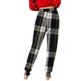 thumbnail image 3 of Women's Home Casual Christmas Print Plush Sweatpants, Black, Size L, 3 of 4