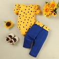 thumbnail image 6 of WUANDIXFA Baby Girl Clothes Ruffle Romper Pants Set Summer Outfits Cute Baby Clothes for Girls (Yellow, 0-3 Months), 6 of 7