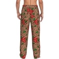 thumbnail image 3 of Picia Rose Mix Leopard 1 Mens Soft Woven Cotton Elastic Waistband Sleep Pajama Pant Lounge Sleep Pant With Pockets And Drawstring-Medium, 3 of 9