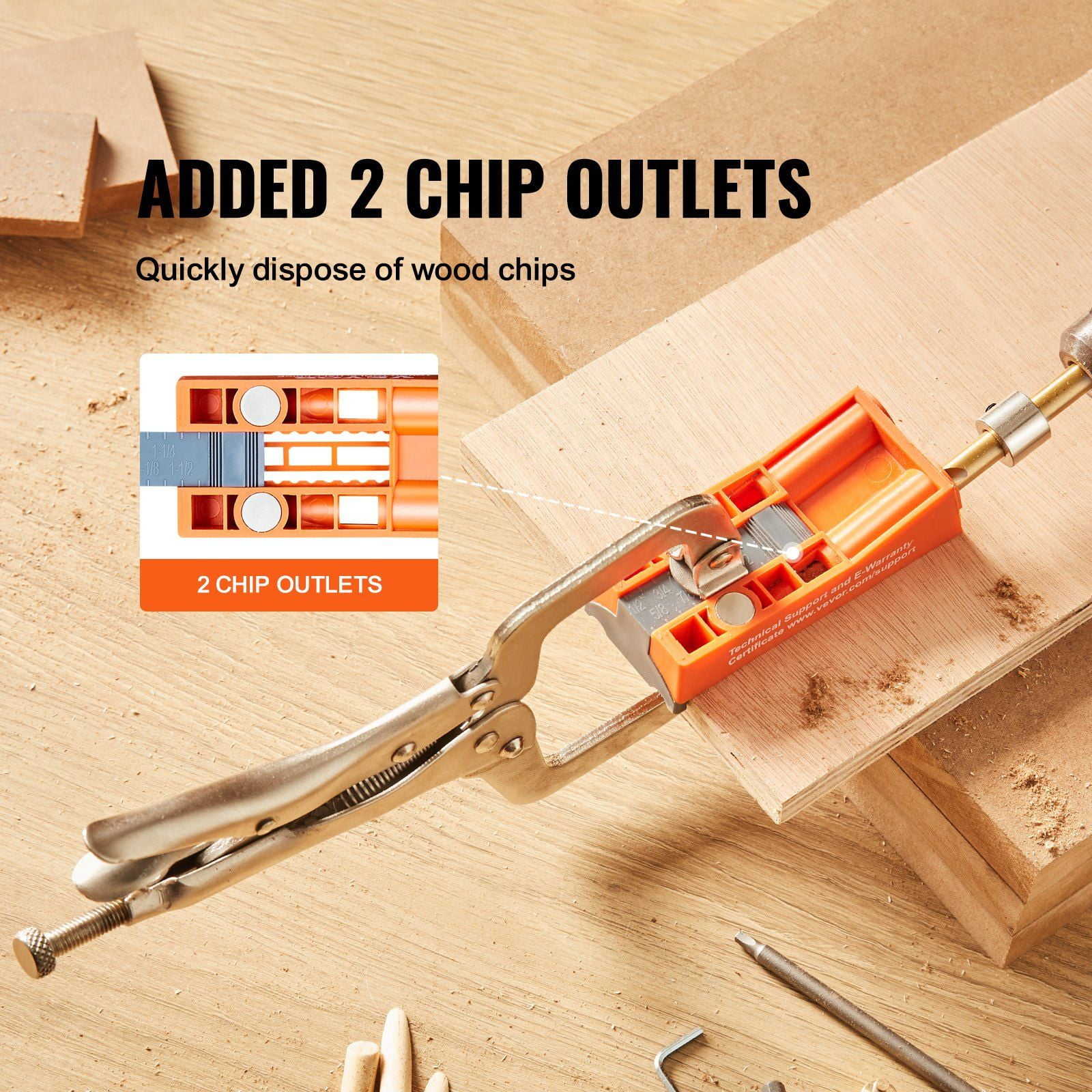 Pocket Hole Jig Kit, 56-Piece with 9" C-Clamp, Step Drill Bit, Square Driver, Wrench, Drill Stop Collar & Screws for Wood Joinery  DIY Carpentry & Furniture Projects