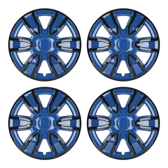 4Pcs 14 inch Universal Wheel Rims Cover Hubcaps,Snap on Car Truck SUV,ABS PC,Black Lacquer & Blue Lacquer