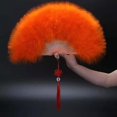 thumbnail image 4 of Abanico plegable de plumas, abanico de mano de baile de corte gótico para niña, hada dulce japonesa, 4 of 5