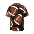 thumbnail image 4 of Goofa Brown Football On Black Printed Men's Casual Short-sleeved Shirt,Lightweight Breathable Button-down,Summer Casual men's top,Versatile Fashion shirt-, 4 of 7