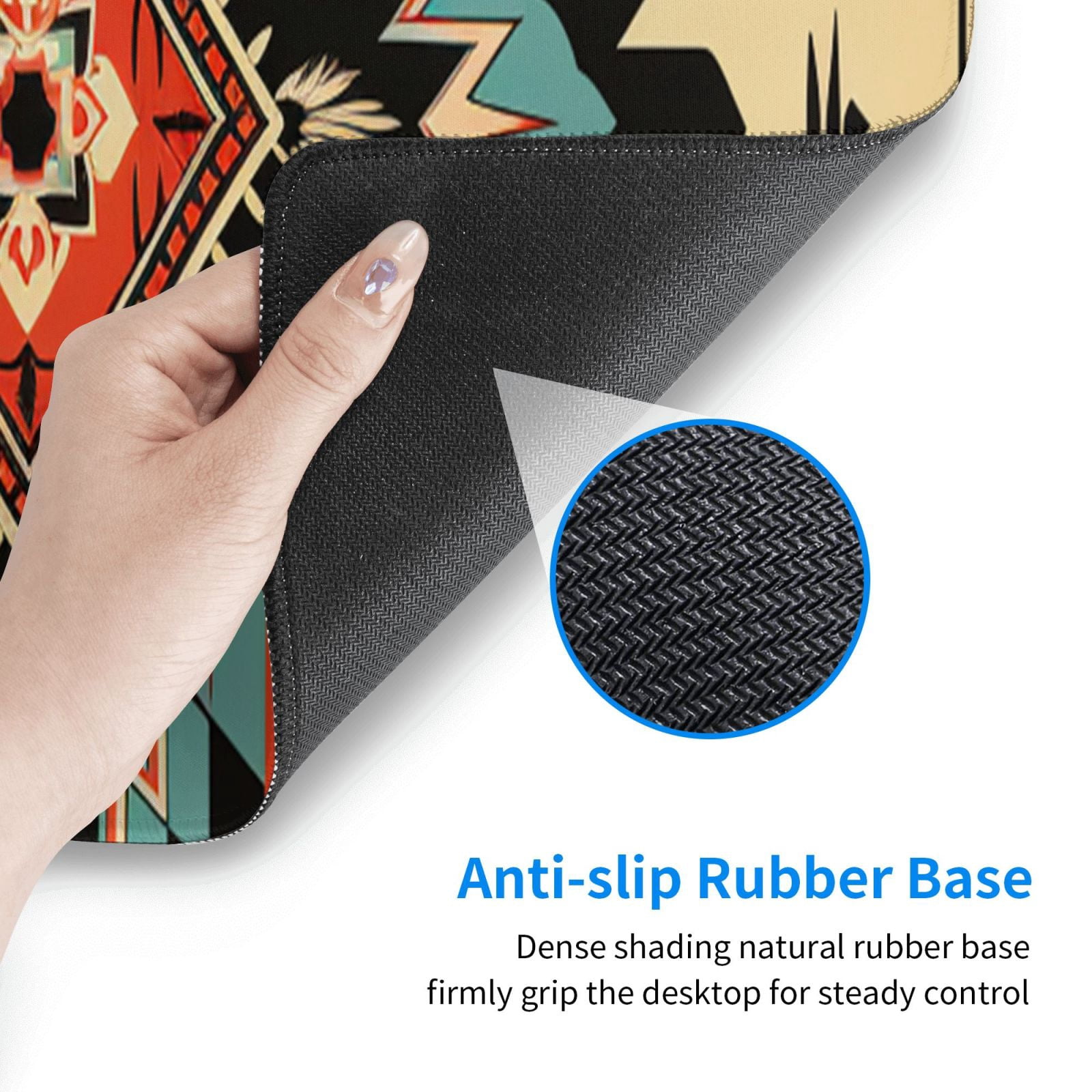 Southwest Native American Cool Vintage Mouse Pad Extended Large Gaming Mousepad Non-Slip Rubber Big Keyboard Desk Mat 31.5 X 11.8 Inch