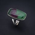 thumbnail image 2 of StarGems&reg; Natural Ruby Zoisite Handmade 925 Sterling Silver Ring 7.75 F1648, 2 of 7