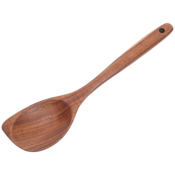 Homoyoyo Ergonomic Teak Wood Ladle for Home Cooking, Brown Kitchen Utensil, and Comfortable Grip