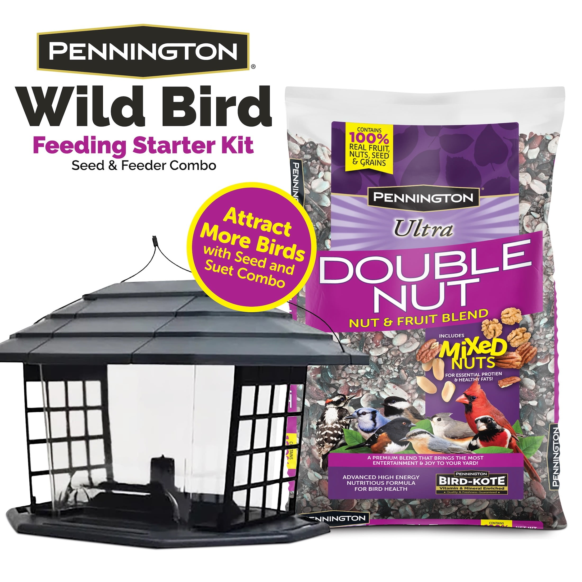 Pennington Earth Smart Ecobistro 5lb Capacity Wild Bird Feeder and Feed Starter Kit 1 Each