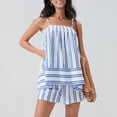 thumbnail image 3 of Ensemble de Pyjama Rayé Y2K pour Femmes, 2 Pcs, Camisole, Hauts Babydoll et Boxeurs Rayés Assortis, Ensemble de Détente, 3 of 7