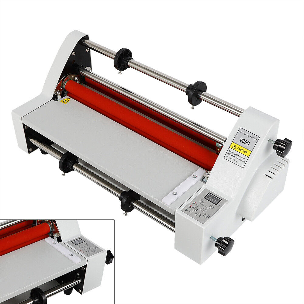 Miumaeov Laminating Machine 220V Multi-functional Laminating Machine 13 350mm Hot and Cold Roll Laminating Machine Single and Double Laminating Machine Durable