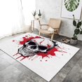 thumbnail image 3 of Area Rug 8x10 ft Gray Skull Graffiti Washable Print Rug, Indoor Non-Slip Low Pile Carpet for Living Room Bedroom Dining Room Bathroom Kitchen Accent Rug, 3 of 7