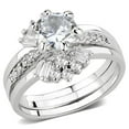 thumbnail image 1 of Women Rhodium Brass Ring with AAA Grade CZ in Clear - Size 7, 1 of 1