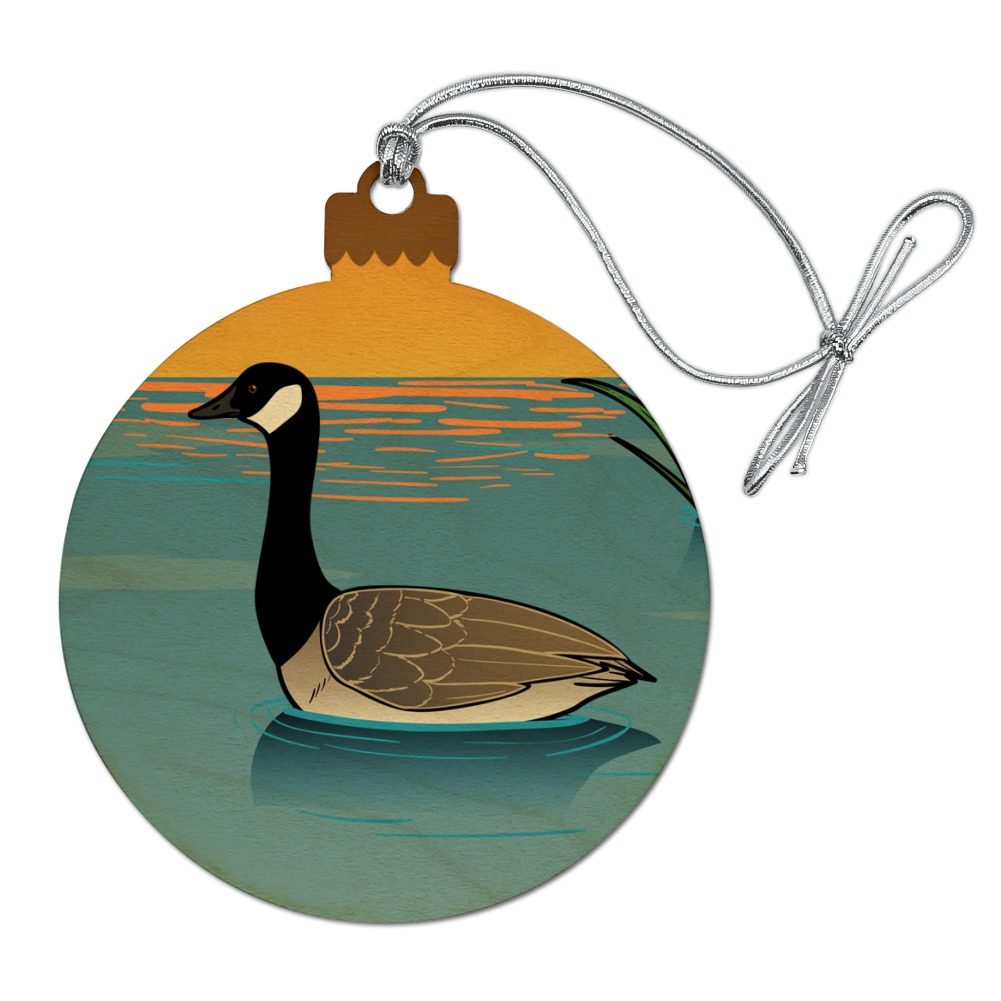 Canadian Goose Geese Swimming Canada Wood Christmas Tree Holiday