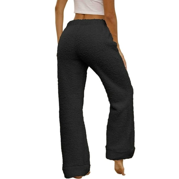 Outfmvch Fuzzy Pajamas for Women Baggy Pajama Pants Fall Pajama Pants Fleece Pajama Pants Women Fuzzy Pj Pants Flannel Pajama Pants Women Pj Pants Women Black L