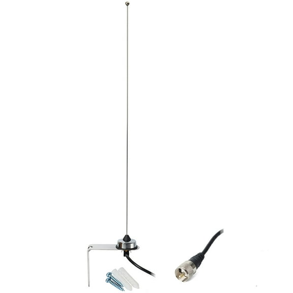 HYS VHF Amateur Trunk/Hole Mount 144mhz NMO Antennas with L-Bracket Hole&13ft/4m RG-58 Coax Cable PL259