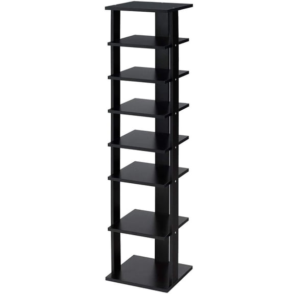 Resenkos 7-Tier Shoe Rack Practical Free Standing Shelves Storage Shelves-Black, Space-Saving Shoe Rack Organizer for Closet Entryway