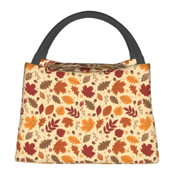 Fotbe Autumn Leaves 2 Bolsa Térmica Portátil con Estampado, Bolsa de Entrega de Alimentos Aislada, Bolsa Reutilizable de Gran Capacidad para Comidas y Supermercado