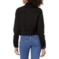 thumbnail image 2 of YDX Women's Jeans Denim Jacket Ripped Raw Hem Cropped White, Basic Black, Medium, 2 of 2