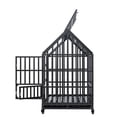 thumbnail image 6 of Pefilos 47" Heavy Duty Dog Crate Kennel with Window on Roof, Pet Cage Metal Playpen for Large Medium Dogs with 4 Lockable Wheels, Black, 6 of 16