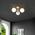 thumbnail image 5 of JONATHAN Y Olivier 23.5" 3-Light Bohemian Farmhouse Iron/Frosted Glass LED Semi Flush Mount, White, JYL7600D, 5 of 9