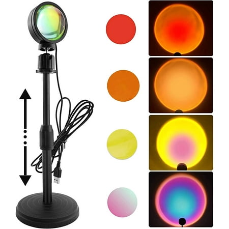 

Sunset Lamp Colors TIK Tok Sunset Projection lamp 360 Degree Rotation Night Lamp for Bedroom Background Wall Light Romantic Night Light for Taking Pictures Live Broadcast.