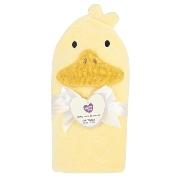 Parent's Choice Hooded Towel, Duck, Yellow, 30 in x 30 in