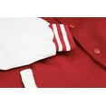 thumbnail image 2 of Boy's Classic Two Tone Snap Button College Sports Kids Letterman Varsity Jacket (Red/White, L(14-16)), 2 of 2