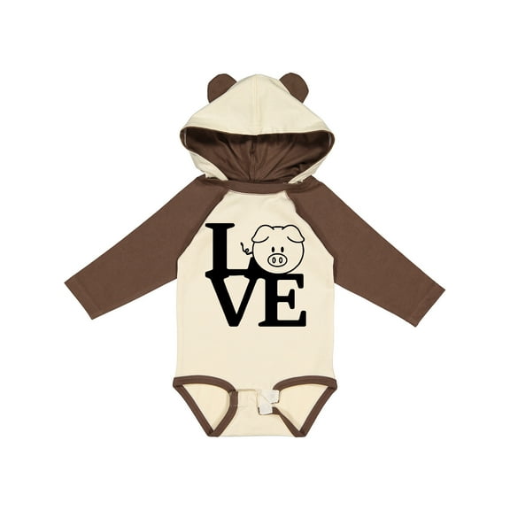 Inktastic I Love Pigs 2 Boys or Girls Long Sleeve Baby Bodysuit