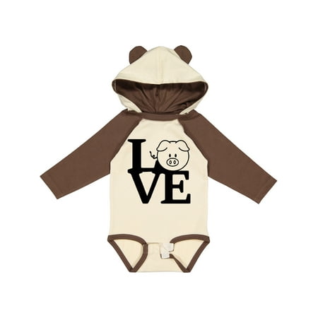 

Inktastic I Love Pigs 2 Boys or Girls Long Sleeve Baby Bodysuit