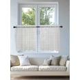 thumbnail image 4 of Boho Gray Tier Curtains 36 Inch Length,Sheer Curtains for Bedroom Living Room Window White Chevron Stripes Abstract Geometric Rod Pocket Drapes Kitchen Curtains Small Half Window 27.5"x36" 2 Panels, 4 of 6