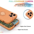thumbnail image 5 of Case for iPhone 15 Pro Max（2023 Released）, Silicone Case with Ring 360°rotatable Kickstand Support Magnetic Car Mount，Protective Cover with Strap Lanyard (Orange), 5 of 7